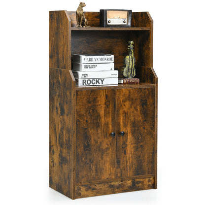 Storage Cabinet Bookcase with Doors and Display Shelf