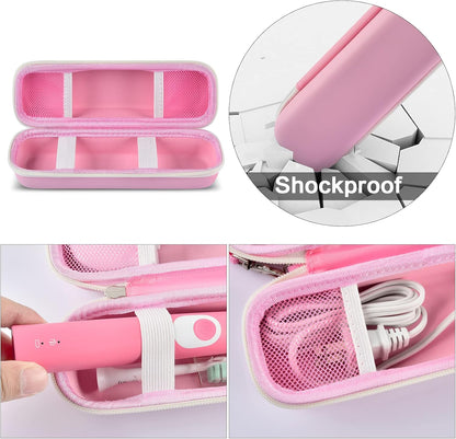 Toothbrush Travel Case Compatible with Oral-B Pro 1000 2000 3000 3500 5000 7500/ for Philips Sonicare Protectiveclean 4100 6100 5100 6500 7500 Rechargeable Electric Toothbrush (Box Only) -Pink