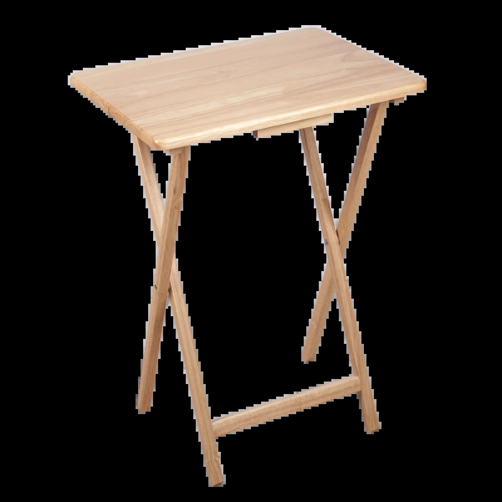 Indoor Single Folding TV Tray Table Set of 2 in Natural L19 X W15 X H26Inches.