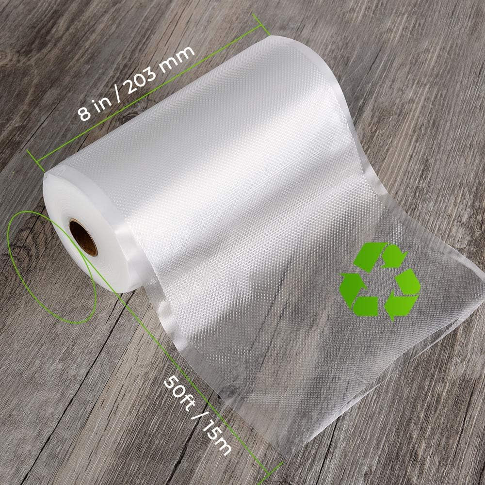 Vacuum Sealer Bags for Food，Seal a Meal Bags Rolls，8Inx50 Rolls 2 Pack，，Commercial Grade, Heavy Duty, BPA Free,Great for Vac Storage.Total 100 Feet!!!