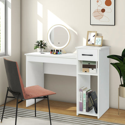 Compact Computer Desk with Drawer and CPU Stand