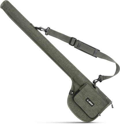 Fly Fishing Rod Case,Portable Fishing Tackle Bag,Canvas Fishing Pole Storage Bag Fly Rods Reels Durable Carry Case, ‎Army Green, Canvas & Beach Tote Bag