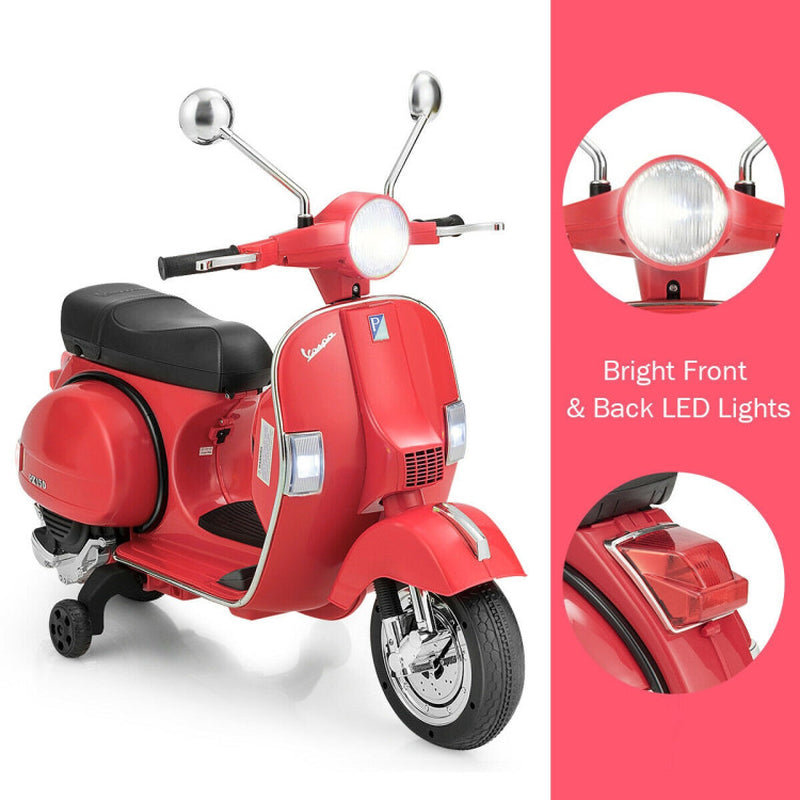 6V Kids Ride on Vespa Scooter Motorcycle with Headlight
