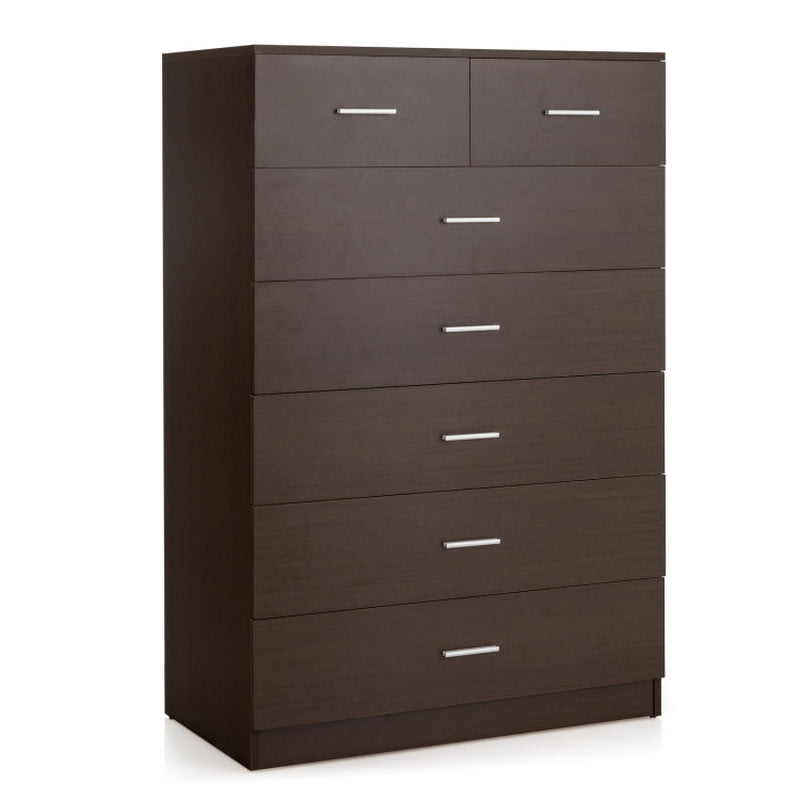 Wooden Chest of Drawers with Anti-Toppling Device and Metal Handles