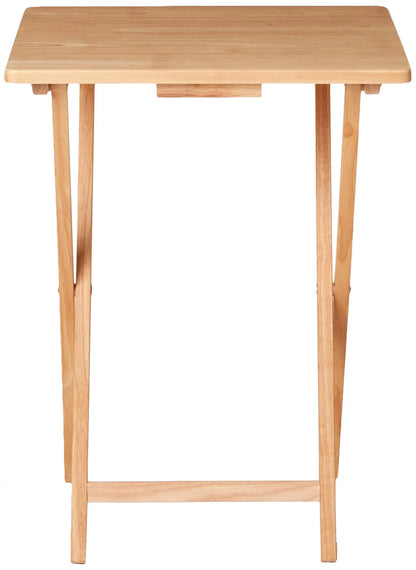 Indoor Single Folding TV Tray Table Set of 2 in Natural L19 X W15 X H26Inches.