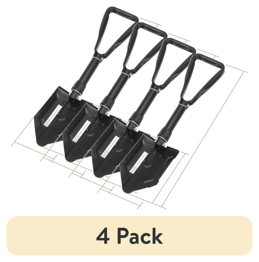 (4 Pack)  Heavy Duty Steel Folding Shovel, Black, Model 4803