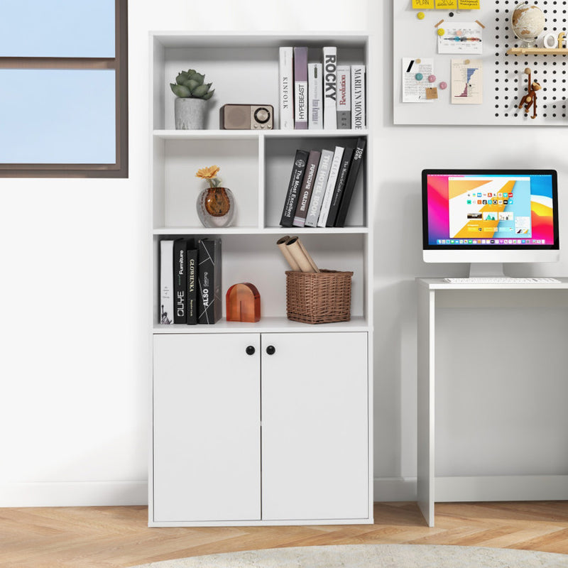 5-Tier Freestanding Bookcase with Open Cubes and Adjustable Shelf