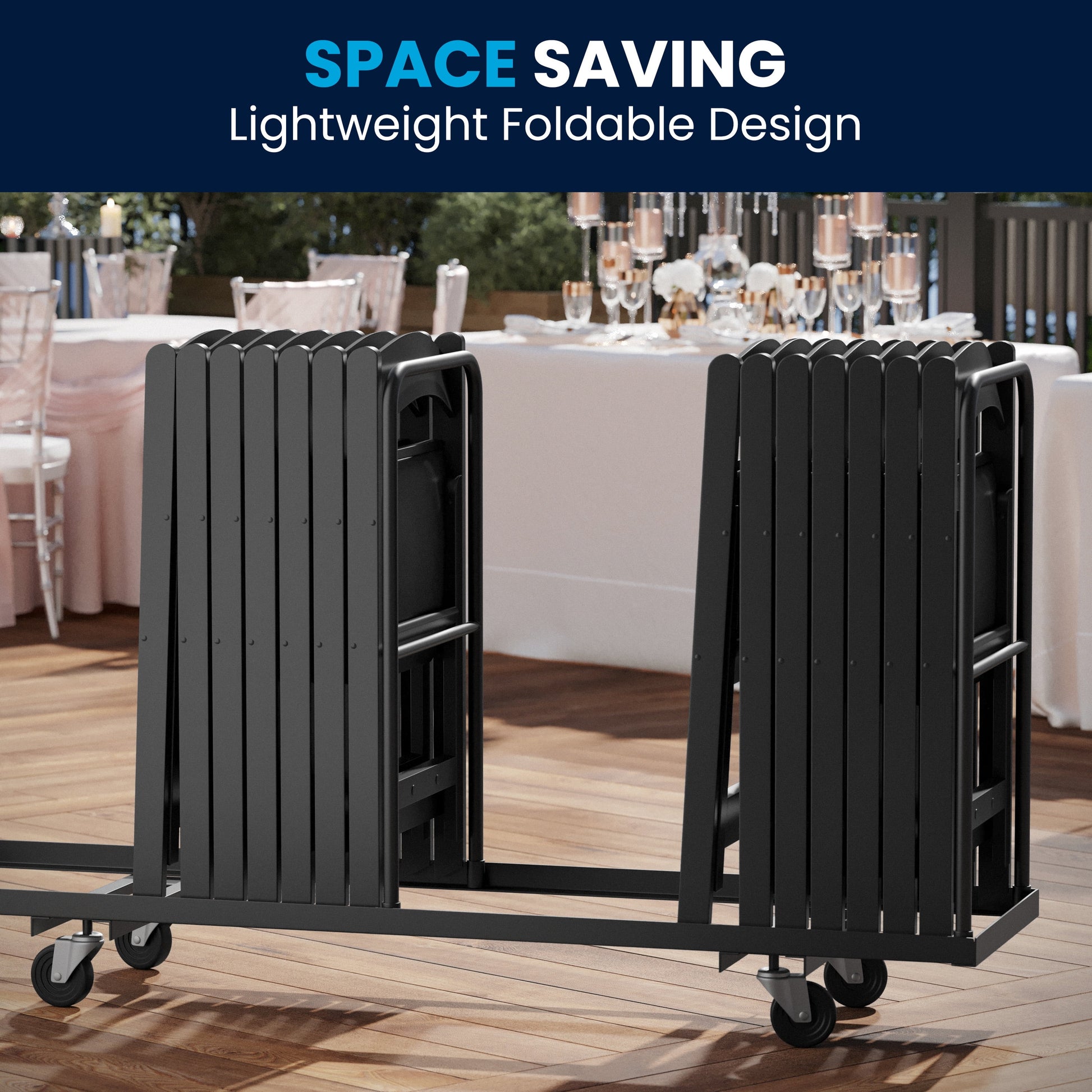 Hercules Folding Chair - Black Resin – 800LB Weight Capacity Comfortable Event Chair - Light Weight Folding Chair