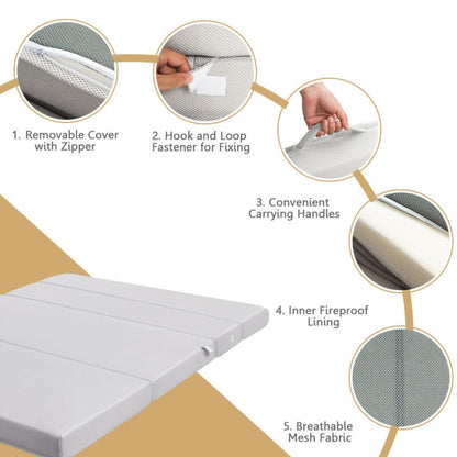 4 Inch Folding Sofa Bed Foam Mattress with Handles
