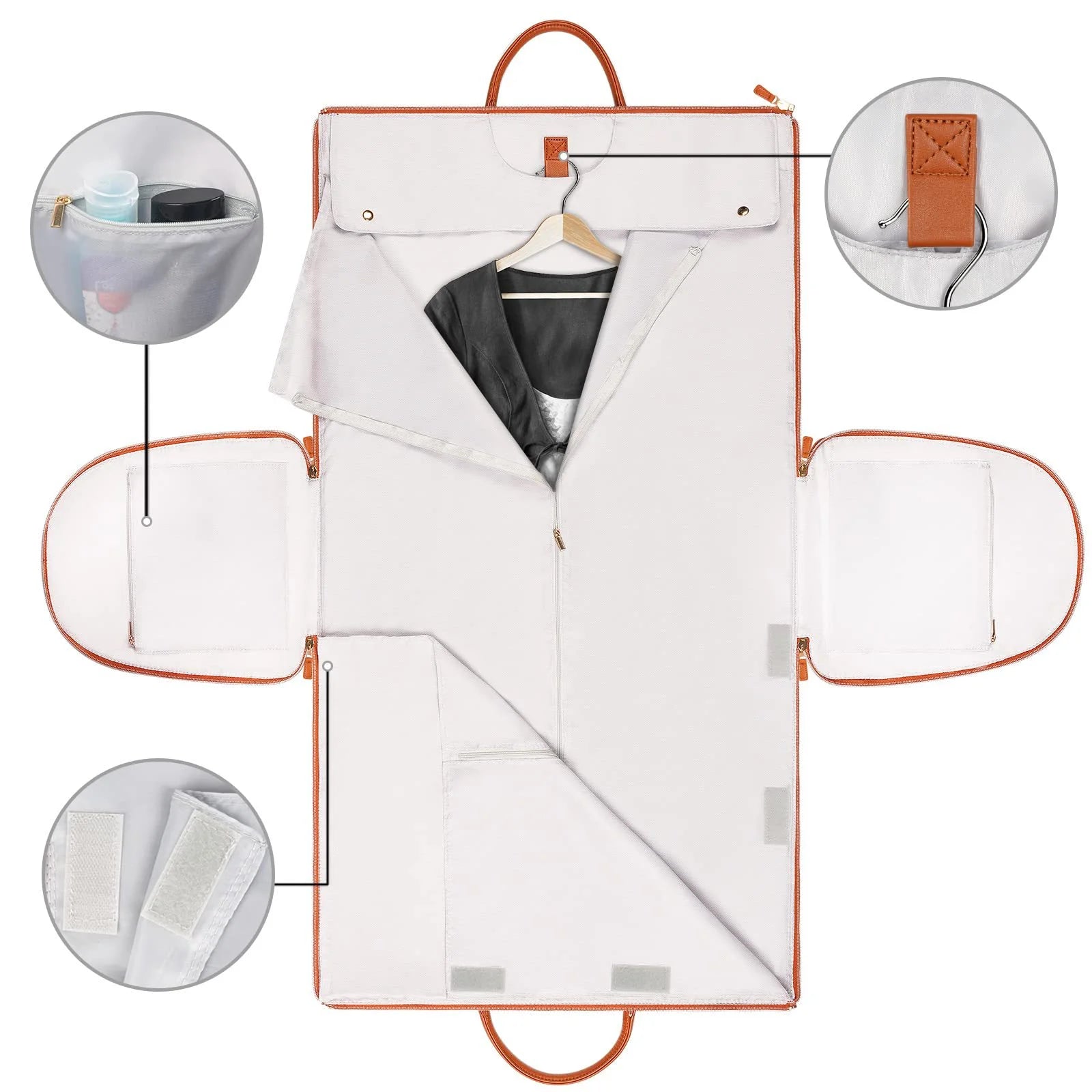 Large Portable Folding Women'S Garment Bag for Travel, Carry on Garment Bag,3 in 1 Hanging Suitcase Suit Weekender Travel Bag