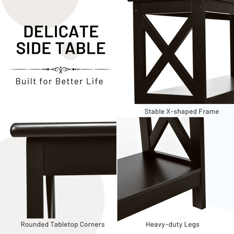 3-Tier Console X-Design Sofa Side Accent Table