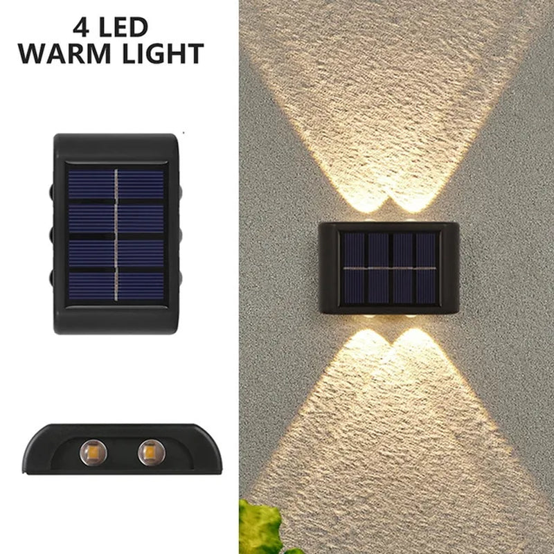 Outdoor Solar LED Wall Lights Waterproof Led Solar Lamp up and down Luminous Lighting for Garden Balcony Yard Street Decor Lamps