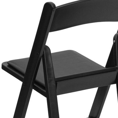 Hercules Folding Chair - Black Resin – 800LB Weight Capacity Comfortable Event Chair - Light Weight Folding Chair