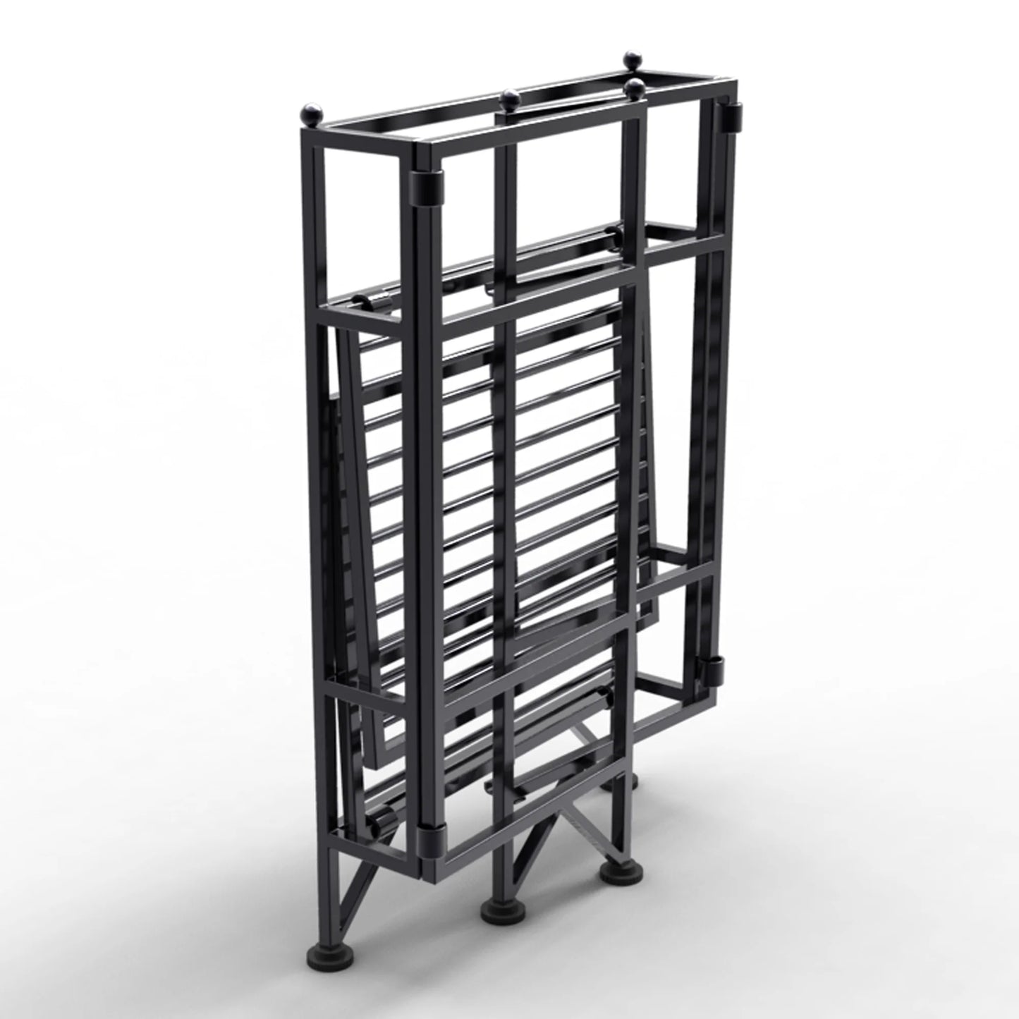 Xtra Storage 2 Tier Folding Metal Shelf, Black
