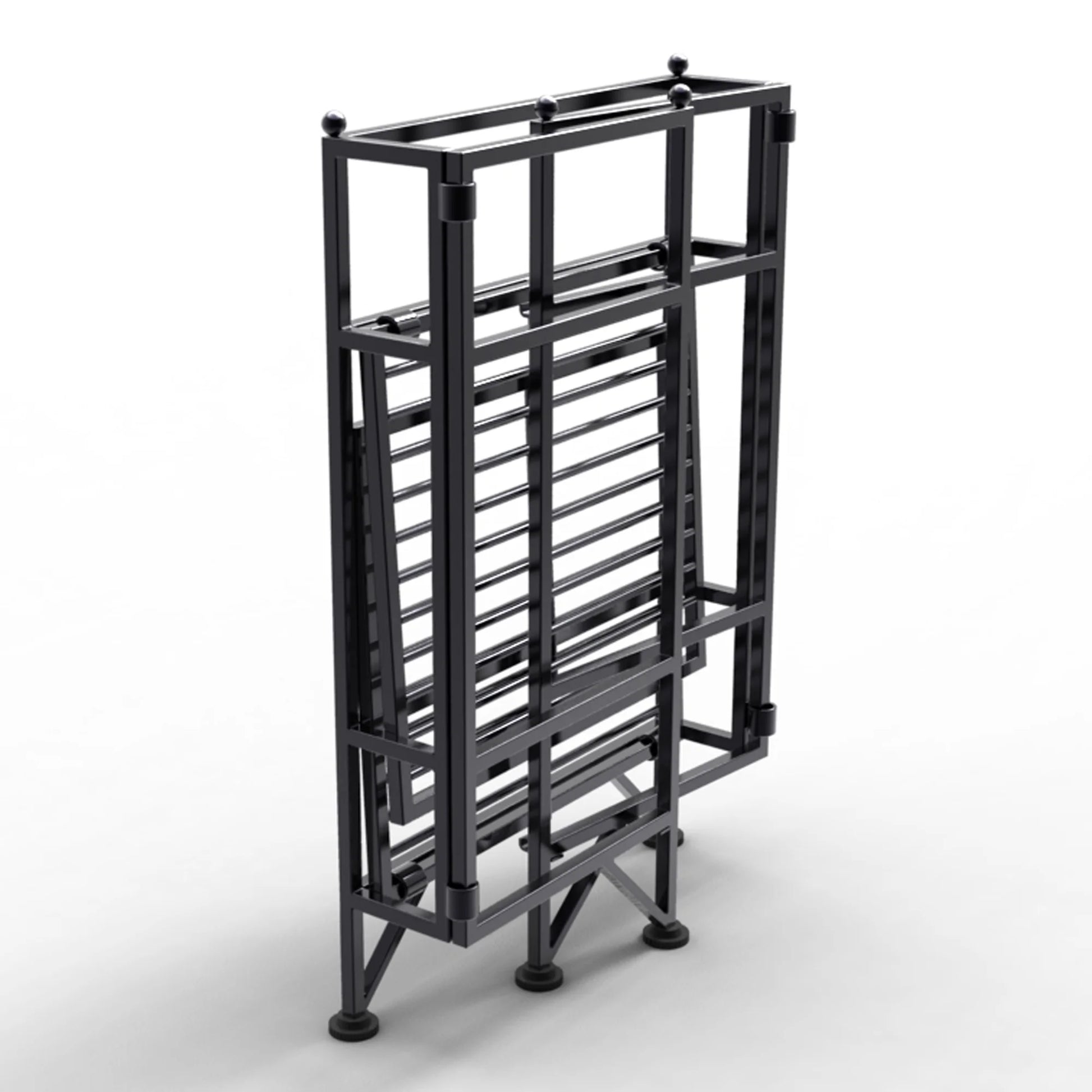 Xtra Storage 2 Tier Folding Metal Shelf, Black