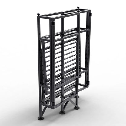 Xtra Storage 2 Tier Folding Metal Shelf, Black