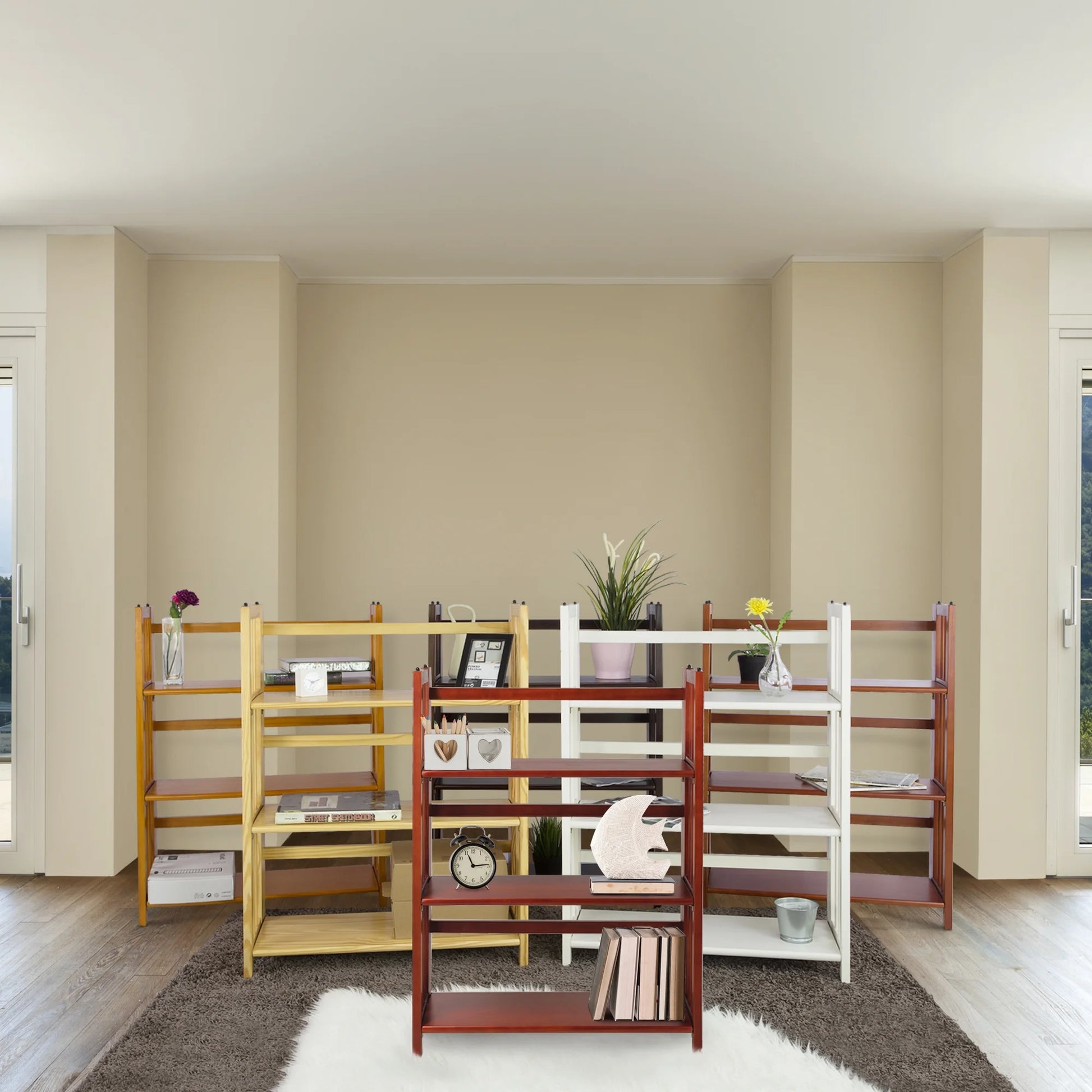 Yu Shan CO USA Ltd 330-20 3 Tier Folding Bookcase Natural