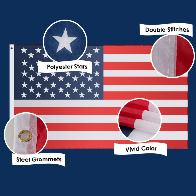 4 Feet X 6 Feet Steel Grommets Polyester American Flag