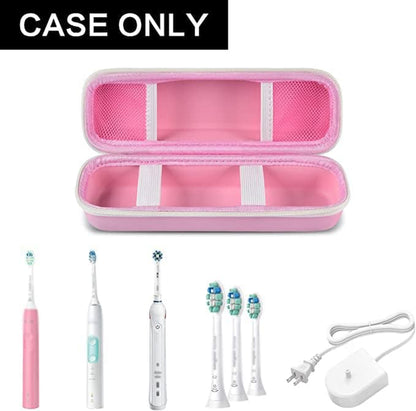 Toothbrush Travel Case Compatible with Oral-B Pro 1000 2000 3000 3500 5000 7500/ for Philips Sonicare Protectiveclean 4100 6100 5100 6500 7500 Rechargeable Electric Toothbrush (Box Only) -Pink