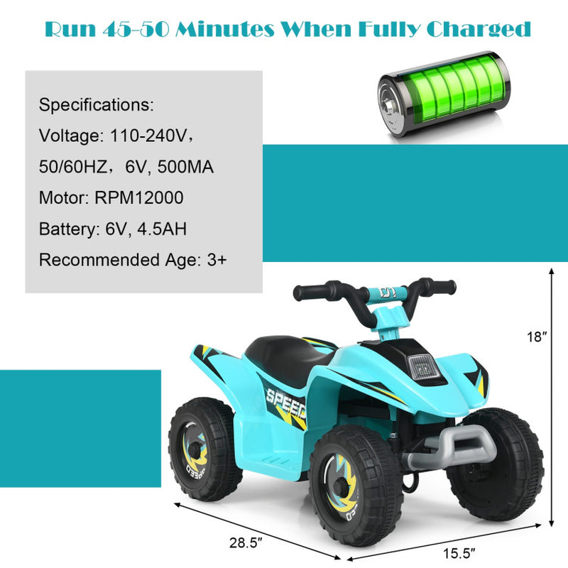 6V Kids Electric ATV 4 Wheels Ride-On Toy