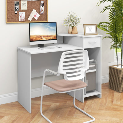 Computer Desk Modern Laptop PC Desk with Adjustable Shelf and Cable Hole