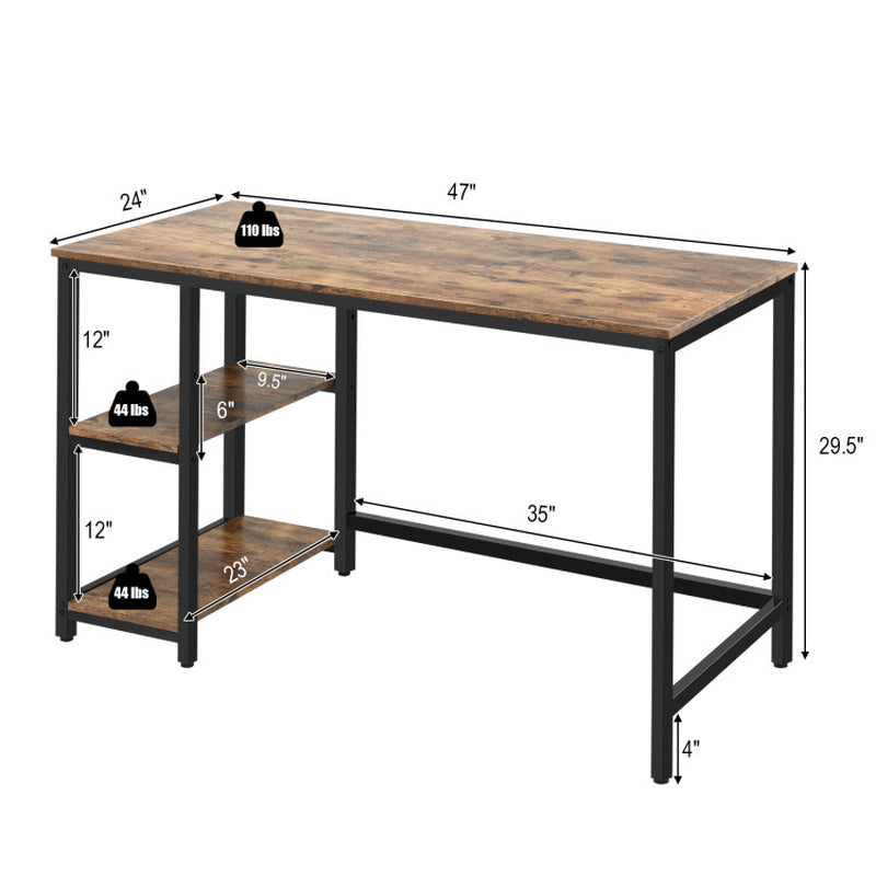 47/55 Inches Computer Desk with Adjustable Shelf