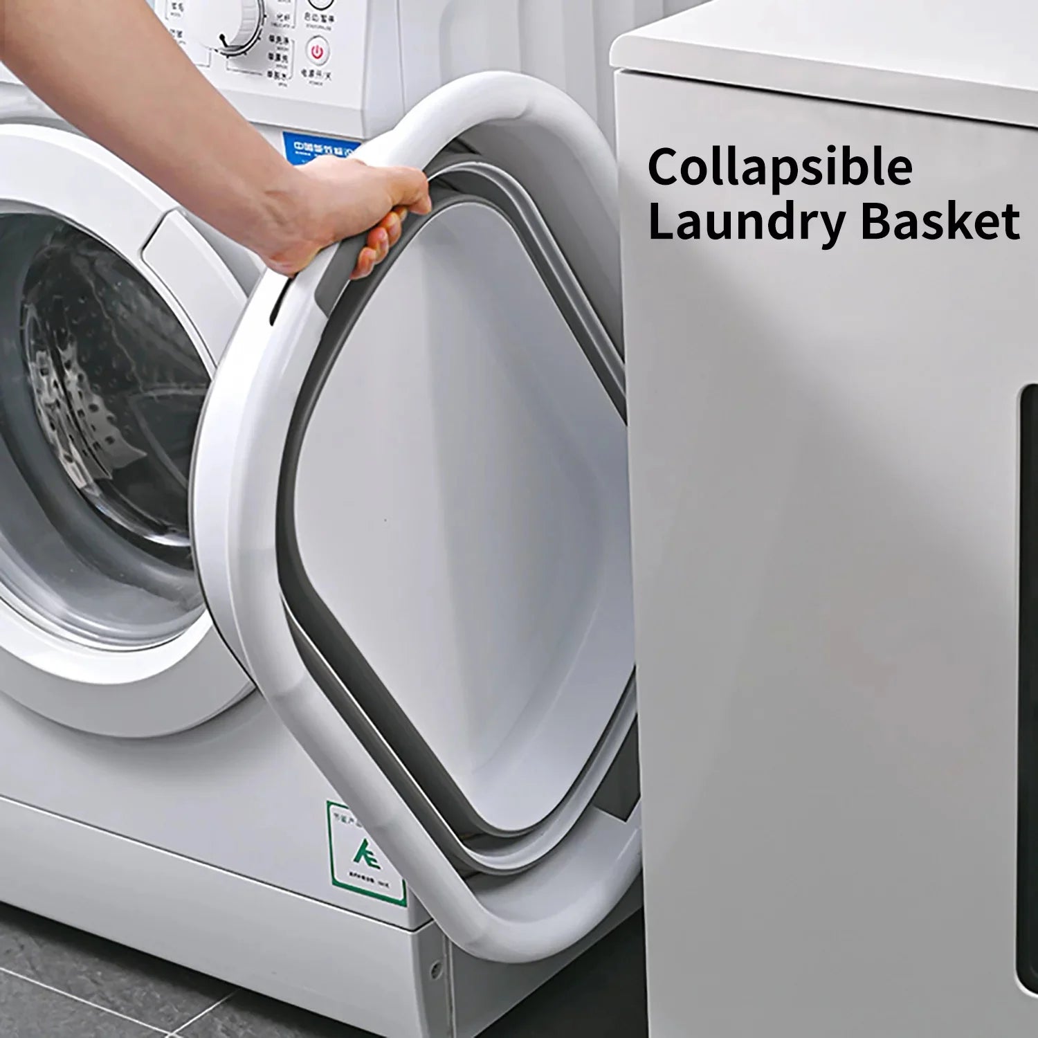 42L Collapsible Plastic Laundry Basket, Washing Tub for Clothes Foldable Laundry Baskets Grey