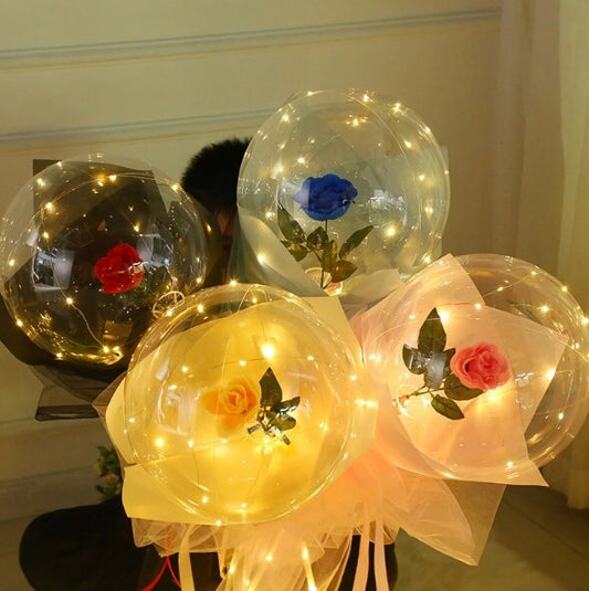 Mother's Day LED glow balloon rose bouquet-DIY