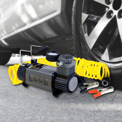 12 Volt Portable Tire Inflator with 120 Maximum PSI and Bag Air Compressor