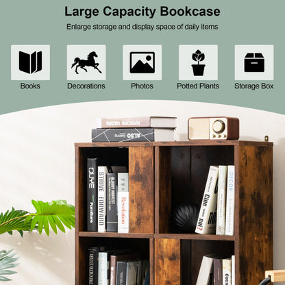 3-Tier 6 Cube Freestanding Bookcase with Anti-Toppling Device