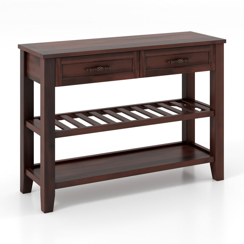 3-Tier Console Table with 2 Drawers for Living Room Entryway