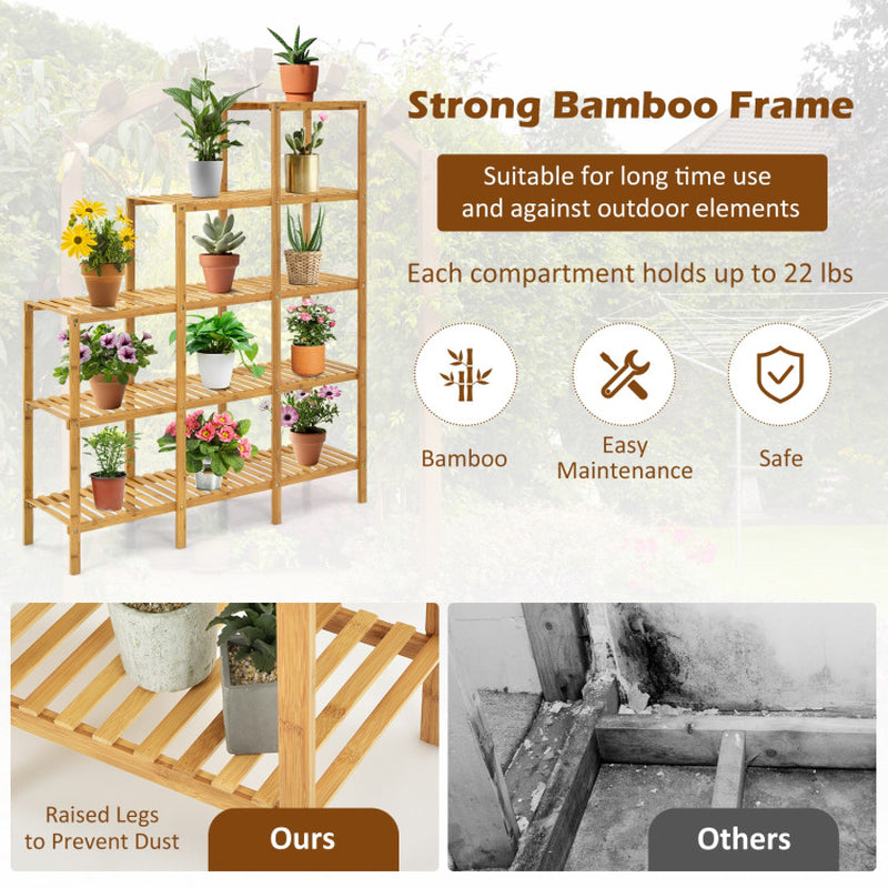 Multifunctional Bamboo Shelf Display Organizer