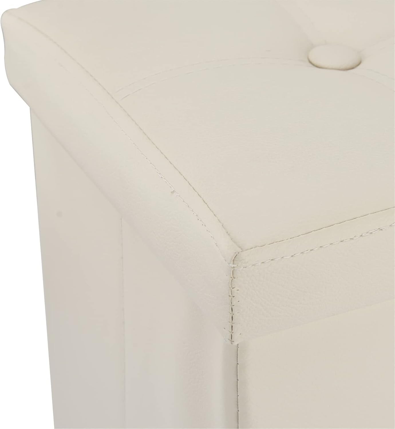 Ottoman with Storage, Small Ottoman Foot Rest, Folding Leather Ottoman Foot Stool, 16 X 12.2 X 12.2 Inches, Rectangle Storage Ottoman (1, Beige)