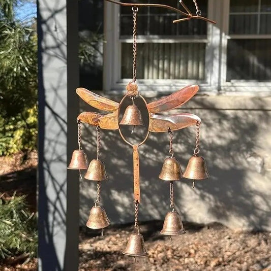Metal Music Wind Chime Dragonfly Hang Ornaments Decorative