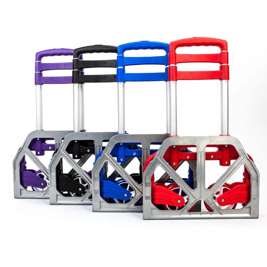 Portable  Folding Hand Truck Dolly Heavy-Duty Luggage Trolley Cart W/Telescoping Handle and PU Rubber Wheels for Home, Auto, Office,Travel Use (Multi-Color)