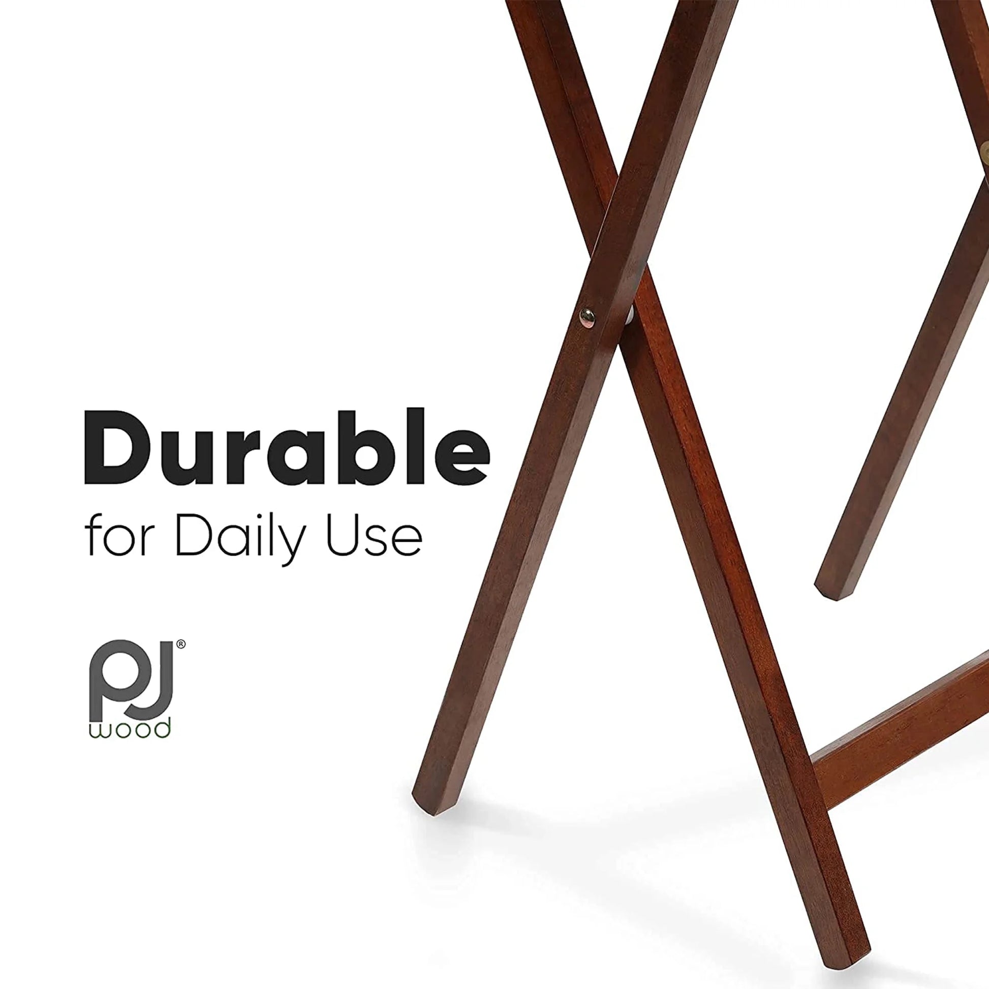 Folding TV Tray Tables with Storage Rack, Honey Oak, 5 Piece Set