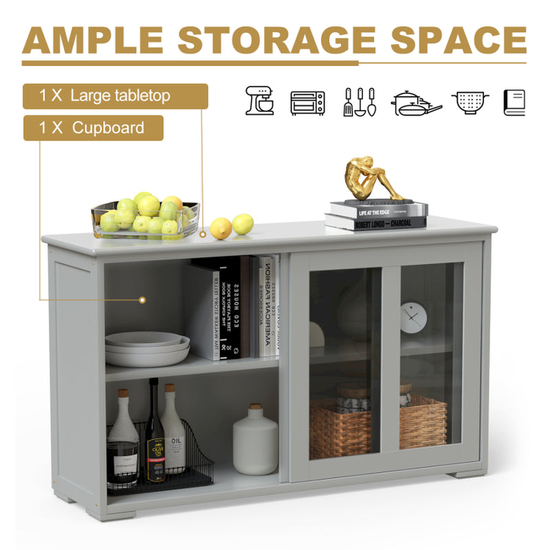 Sideboard Buffet Cupboard Storage Cabinet with Sliding Door