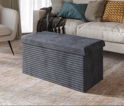 Florence Upholstered Folding Storage Bench for Adult, Grey