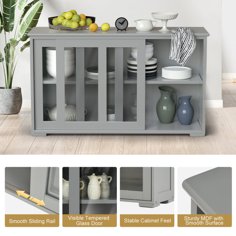 Sideboard Buffet Cupboard Storage Cabinet with Sliding Door