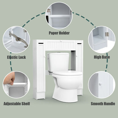 Over the Toilet Storage Cabinet with 2 Cabinets and Adjustable Shelves