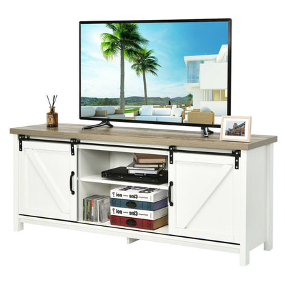 TV Stand Media Center Console Cabinet with Sliding Barn Door for Tvs up to 65 Inch