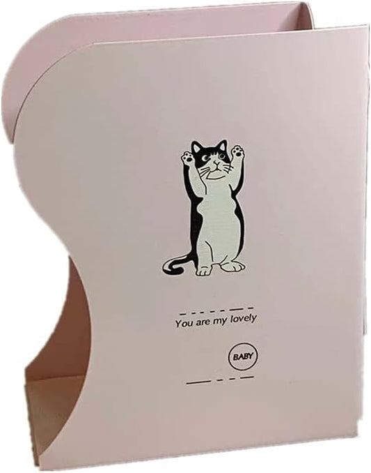 Telescopic Bookshelf Book Holders for Students to Use Simple Storage and Storage Bookshelves, High School Students Table Folding Bookends (Cat)