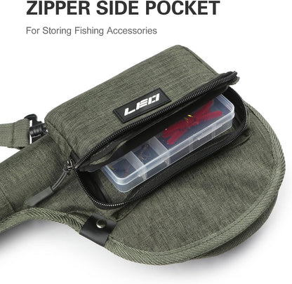 Fly Fishing Rod Case,Portable Fishing Tackle Bag,Canvas Fishing Pole Storage Bag Fly Rods Reels Durable Carry Case, ‎Army Green, Canvas & Beach Tote Bag