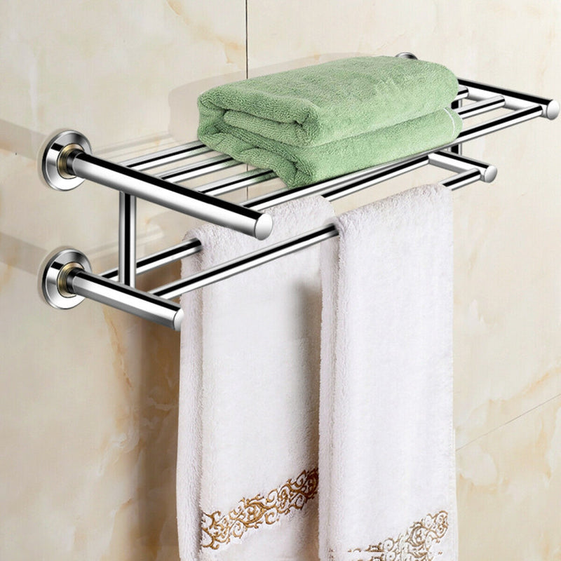 24 Inch Wall Mounted Stainless Steel Towel Storage Rack with 2 Storage Tier