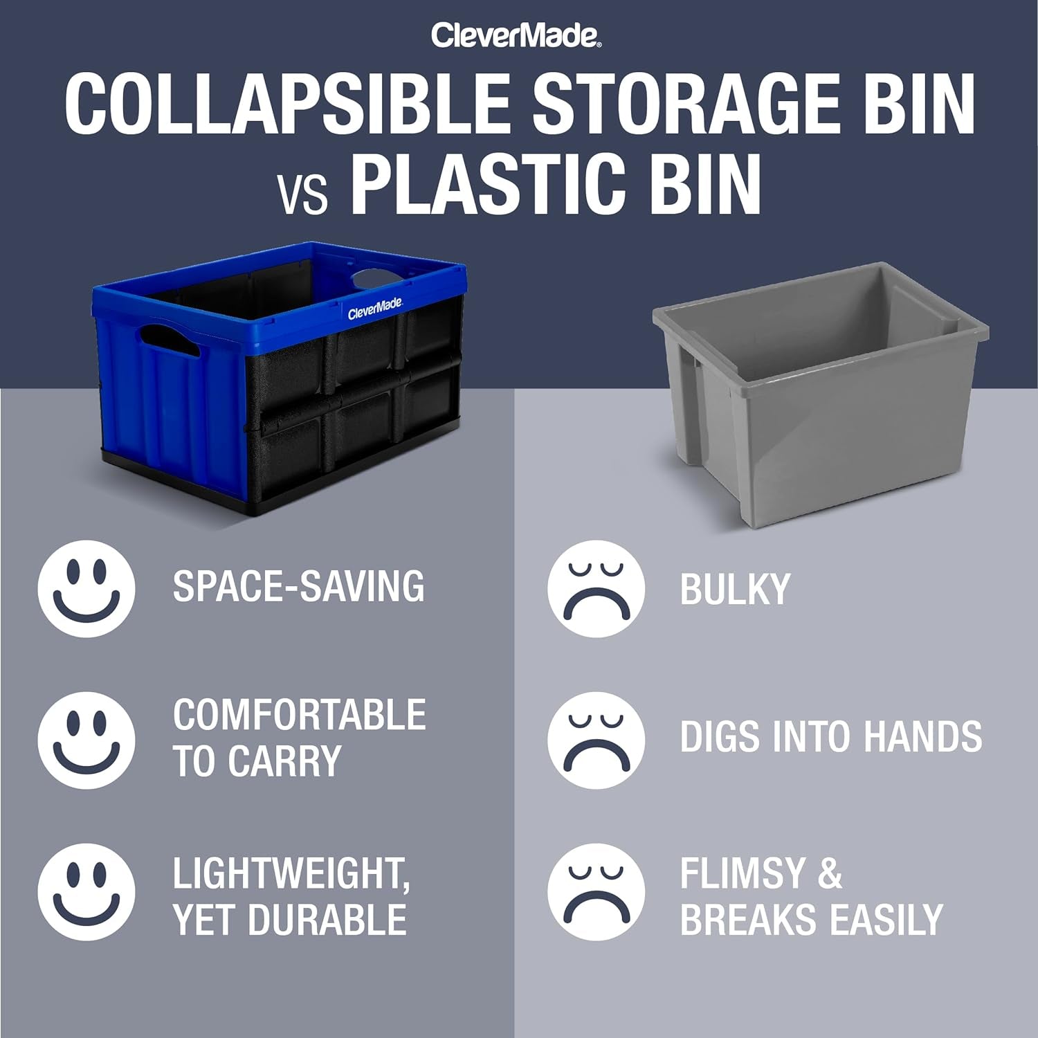 Collapsible Storage Bins - Black 3 Pack 62L / 16 Gal Holds 100 Lbs - Stackable Containers Heavy Duty Capacity Crates Space-Saving