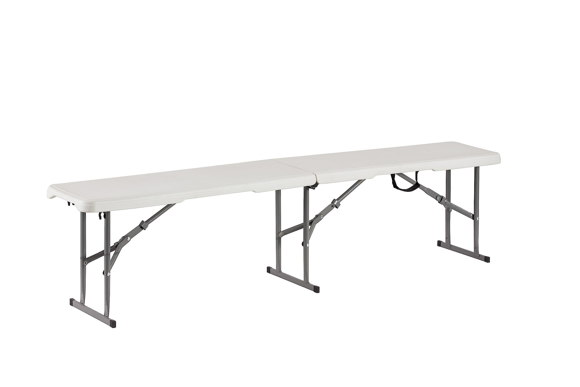 Plastic Portable Folding Bench, White