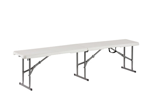 Plastic Portable Folding Bench, White