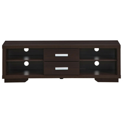 Modern TV Stand Entertainment Center with 2 Drawers and 4 Open Shelves