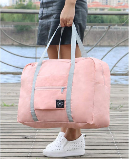 Foldable Travel Duffel Bag Lightweight Waterproof Folding Duffle Tote Bag Carry Storage Weekender Bag Folding Travel Luggage Bag for Women&Girls (Foldable Travel Bag for Pink)