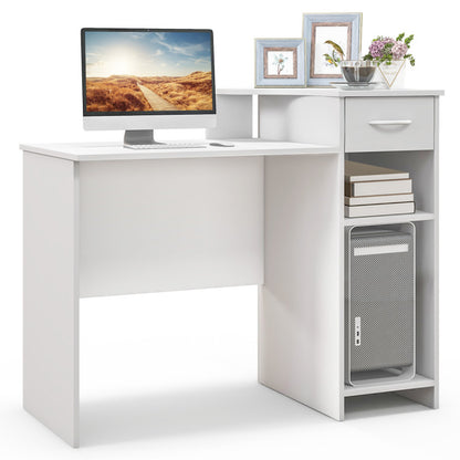 Computer Desk Modern Laptop PC Desk with Adjustable Shelf and Cable Hole
